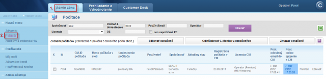 Searching PC to set check of online status