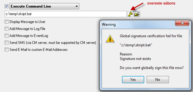 Entering a script and its verification