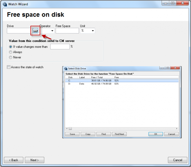 Selection of the disk we want to monitor