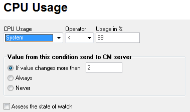 Parameters for CPU usage