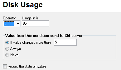 Parameters for Disk usage