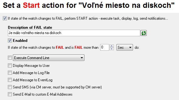 Notification options