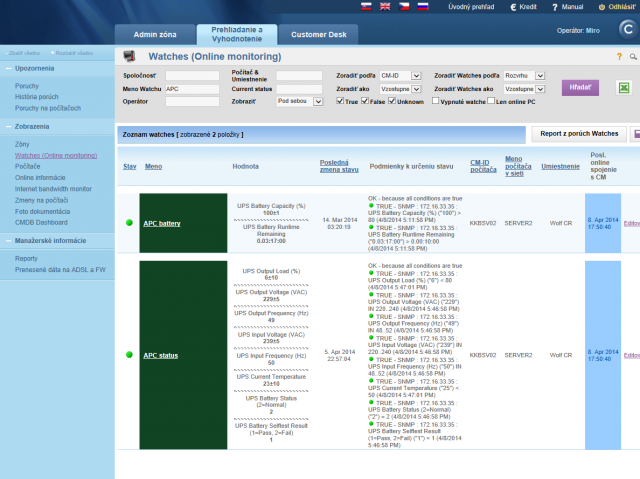 APC watch on CM portal