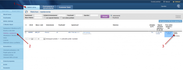 Image: Example of adding a watch through CM portal