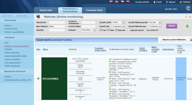 Eaton watch on CM portal