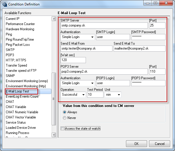 Image: SMTP E-Mail looping test