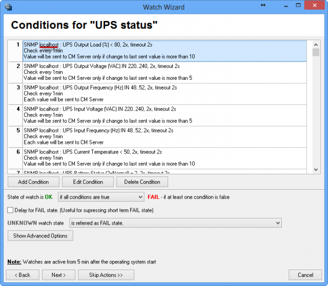 List of parameters, which are going to be evaluated