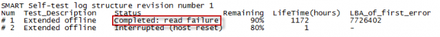 Evaluated defective condition of disk
