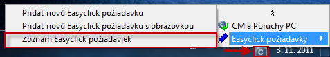 Prístup k zoznamu Easyclick požiadaviek
