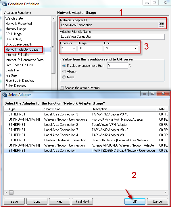 Image: Network adapter usage
