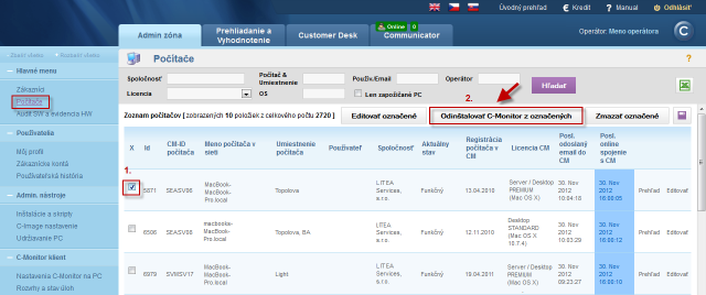 C-Monitor Mac OS X client uninstallation through CM portal