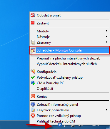Entry to scheduler to display system info